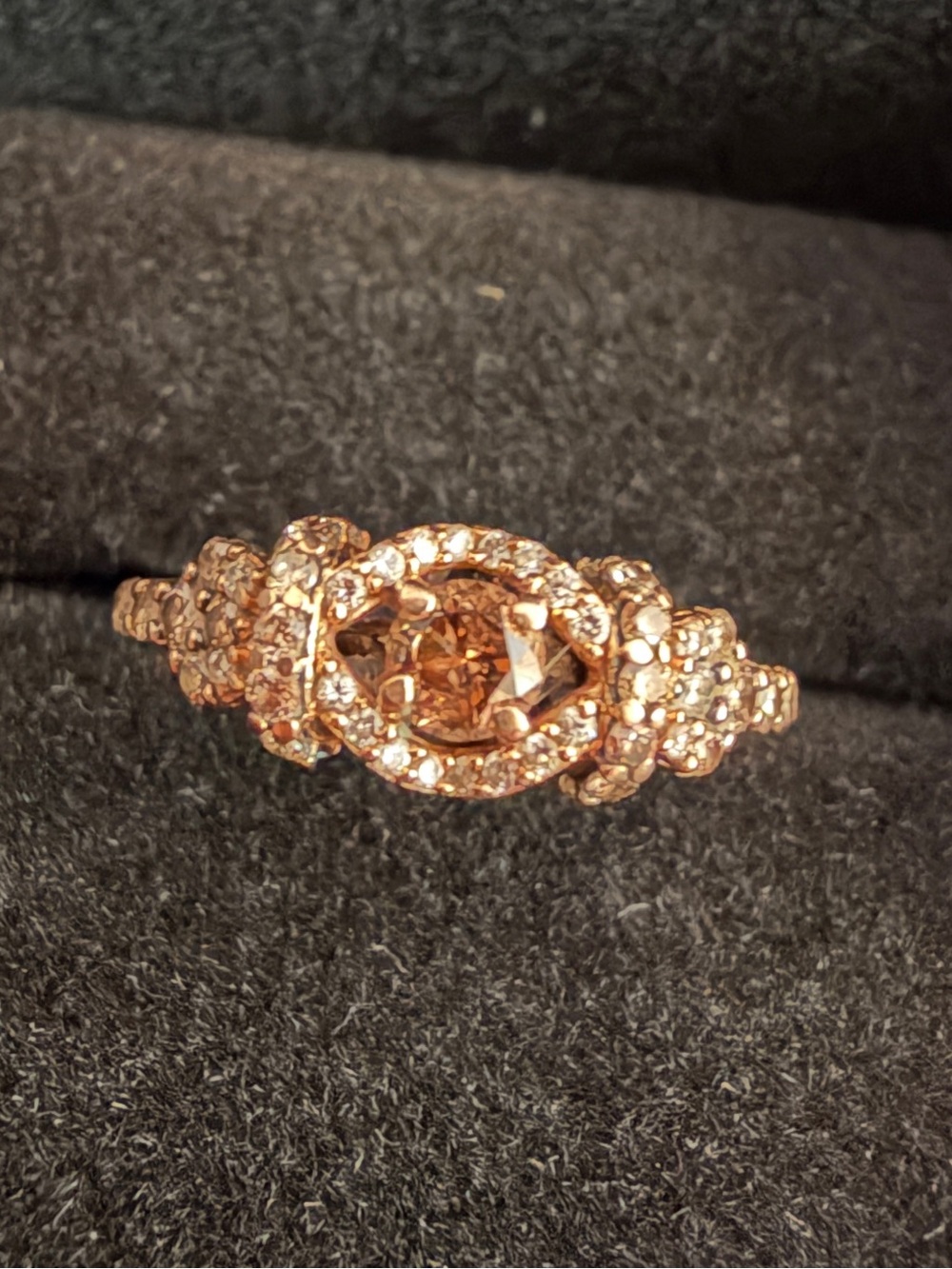 Le Vian 14K Rose Gold Chocolate Natural Diamond G/VS Ring Sz7 - Picture 2 of 15